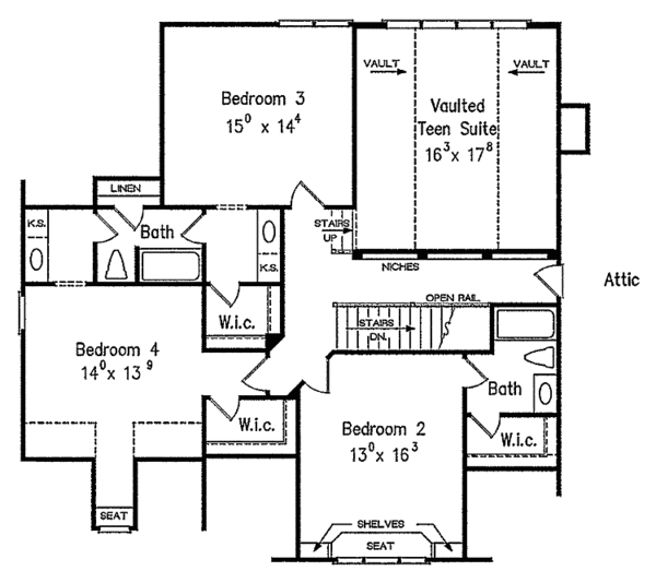 Dream House Plan - Country Floor Plan - Upper Floor Plan #927-321