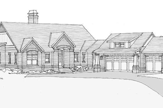 Exterior - Front Elevation 3 for Traditional House Plan #928-212 - 4 bed, 4 bath