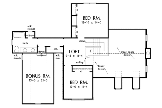 Floor Plan - Upper Floor for Country House Plan #929-634 - 3 bed, 2.5 bath