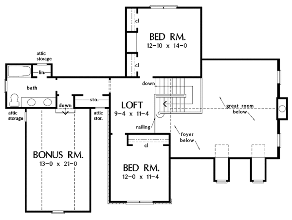 House Design - Country Floor Plan - Upper Floor Plan #929-634