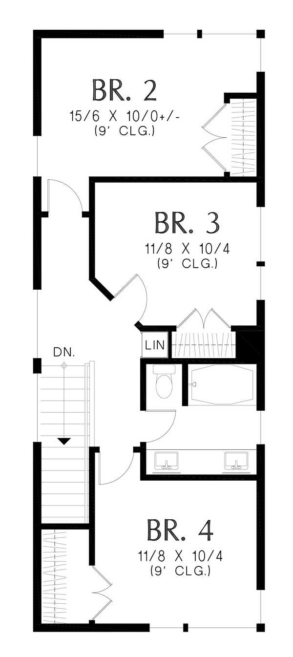 Architectural House Design - Contemporary Floor Plan - Upper Floor Plan #48-1072