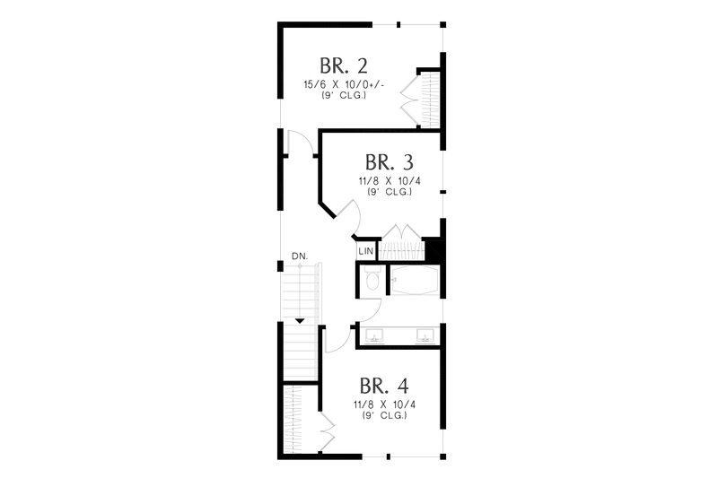 Dream House Plan - Floor Plan - Upper Floor for Contemporary House Plan #48-1072 - 4 bed, 2.5 bath