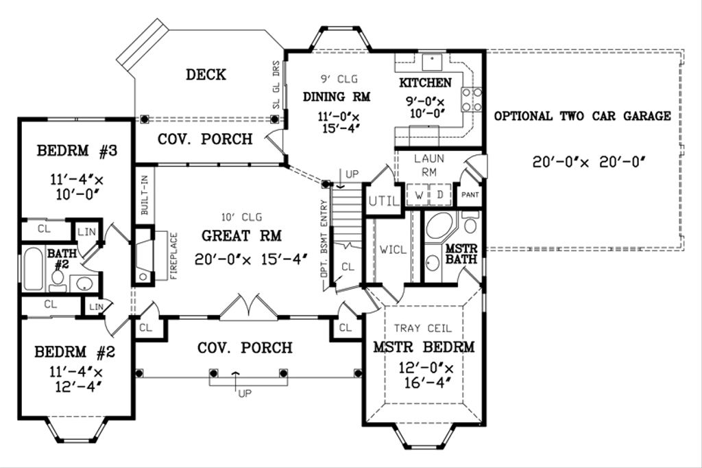 Country Style House Plan 3 Beds 2 Baths 1380 Sq Ft Plan 456 2