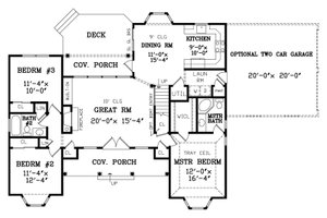 Floor Plan - Main Floor for Country House Plan #456-2 - 3 bed, 2 bath