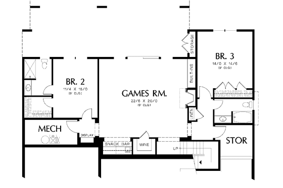 Floor Plan - Lower Floor for Traditional House Plan #48-863 - 4 bed, 4 bath