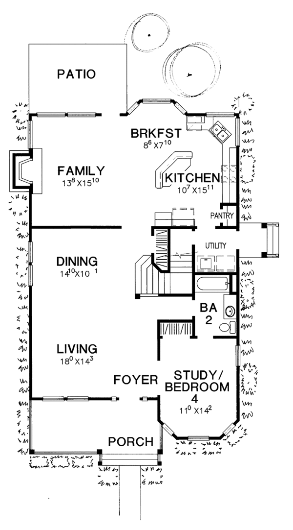 House Plan Design - Country Floor Plan - Main Floor Plan #472-188