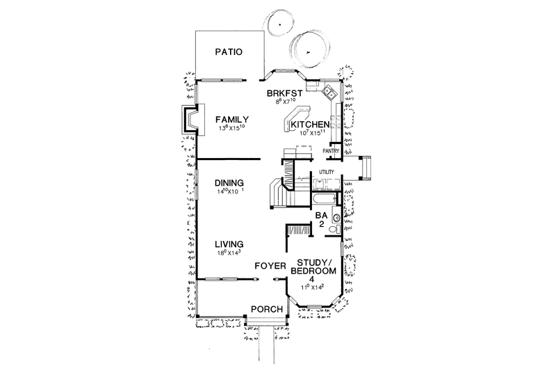 Dream House Plan - Floor Plan - Main Floor for Country House Plan #472-188 - 5 bed, 3 bath