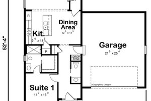 Floor Plan - Main Floor for Craftsman House Plan #20-2485 - 4 bed, 3.5 bath
