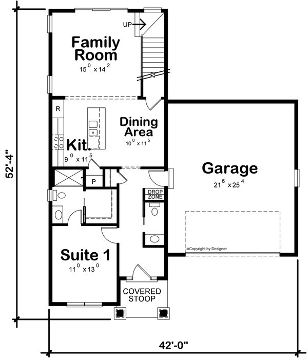 Architectural House Design - Craftsman Floor Plan - Main Floor Plan #20-2485