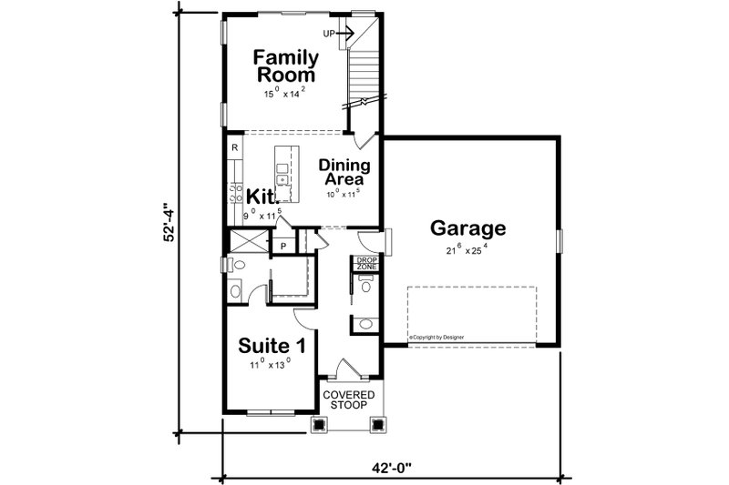 House Plan Design - Floor Plan - Main Floor for Craftsman House Plan #20-2485 - 4 bed, 3.5 bath
