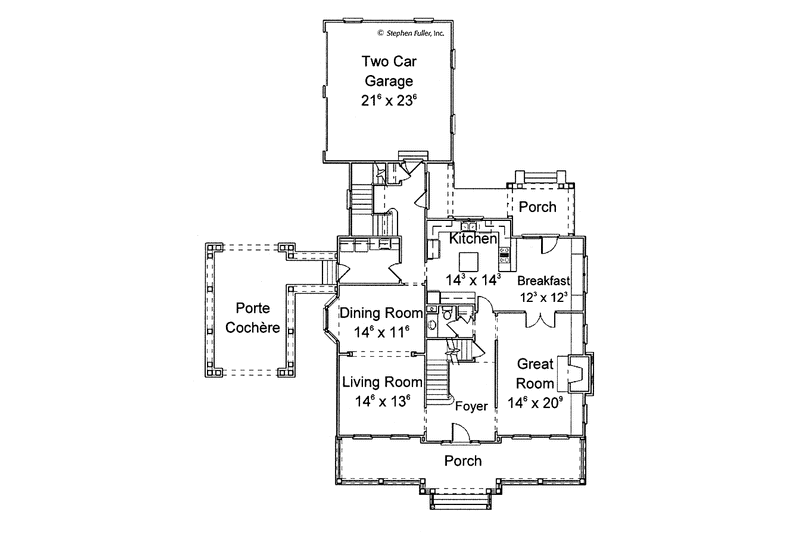 Dream House Plan - Floor Plan - Main Floor for Classical House Plan #429-263 - 4 bed, 3.5 bath