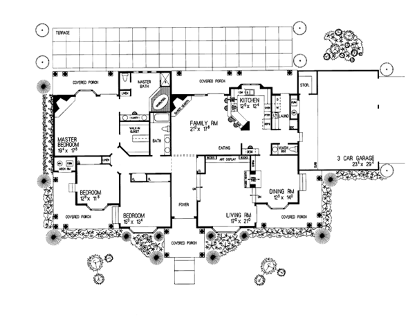 Home Plan - Mediterranean Floor Plan - Main Floor Plan #72-900