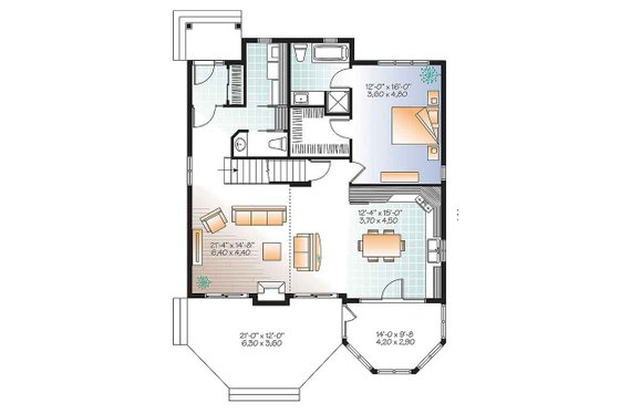 Floor Plan - Main Floor for Traditional House Plan #23-2610 - 4 bed, 2.5 bath