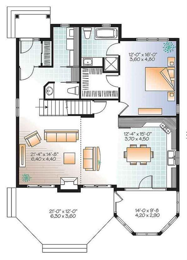 Architectural House Design - Traditional Floor Plan - Main Floor Plan #23-2610