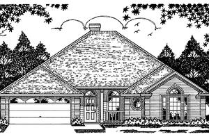 House Design - Exterior - Front Elevation for European House Plan #42-475 - 3 bed, 2 bath