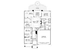 Floor Plan - Main Floor for Craftsman House Plan #929-916 - 3 bed, 2 bath
