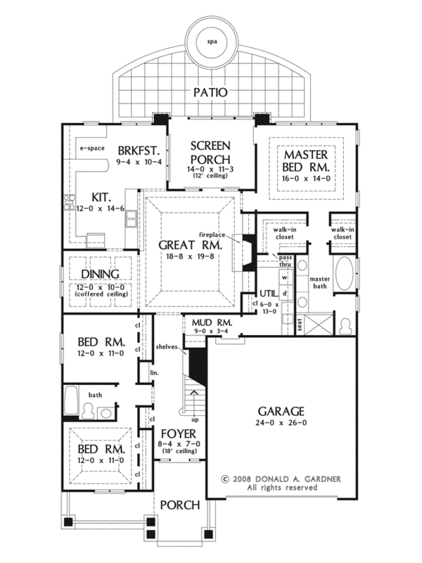 Craftsman Floor Plan - Main Floor Plan #929-916