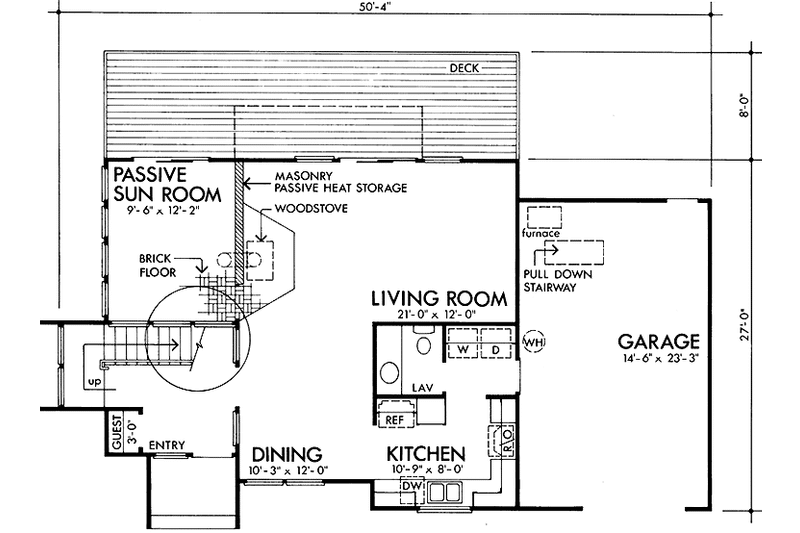 Home Plan - Floor Plan - Main Floor for Contemporary House Plan #320-1179 - 2 bed, 2.5 bath