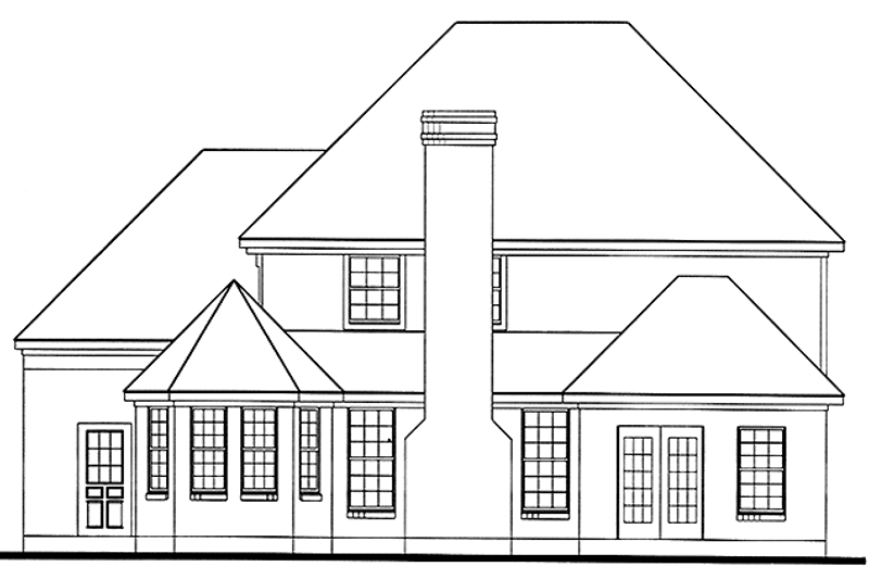 Architectural House Design - Exterior - Rear Elevation for Country House Plan #968-29 - 5 bed, 3.5 bath