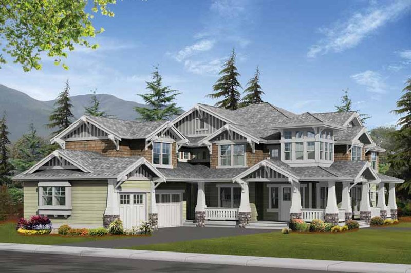 Home Plan - Exterior - Front Elevation 3 for Craftsman House Plan #132-250 - 4 bed, 3 bath