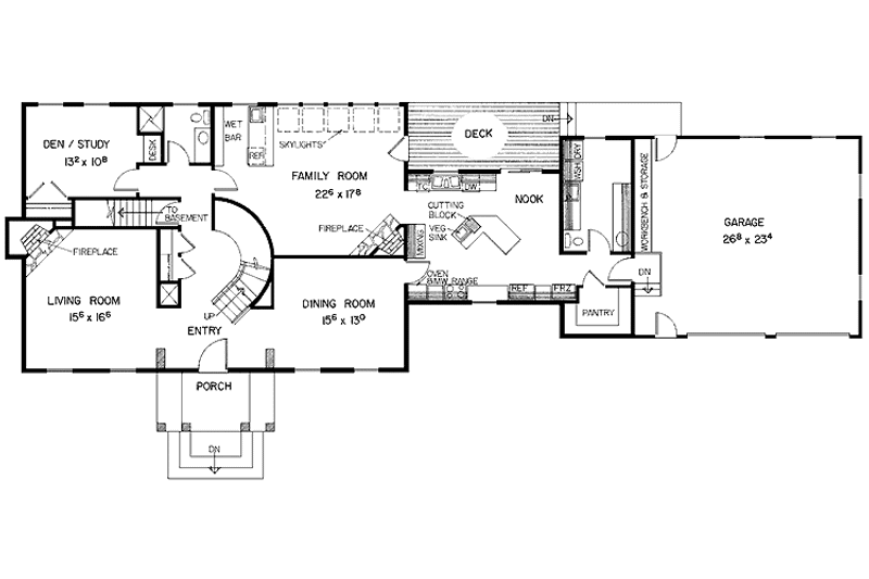 Architectural House Design - Floor Plan - Main Floor for Colonial House Plan #60-994 - 4 bed, 3.5 bath