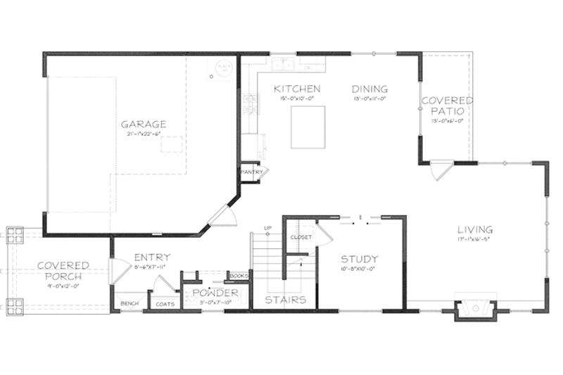 Dream House Plan - Floor Plan - Main Floor for Craftsman House Plan #895-80 - 4 bed, 2.5 bath