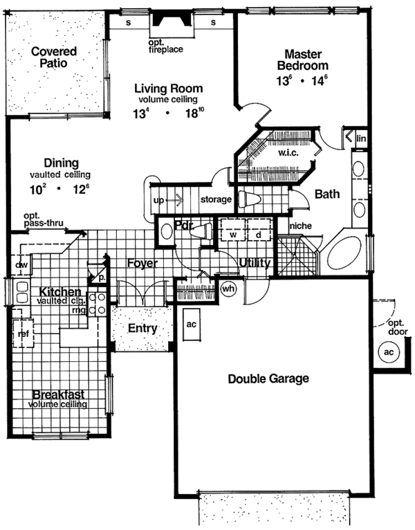 House Design - Mediterranean Floor Plan - Main Floor Plan #417-507