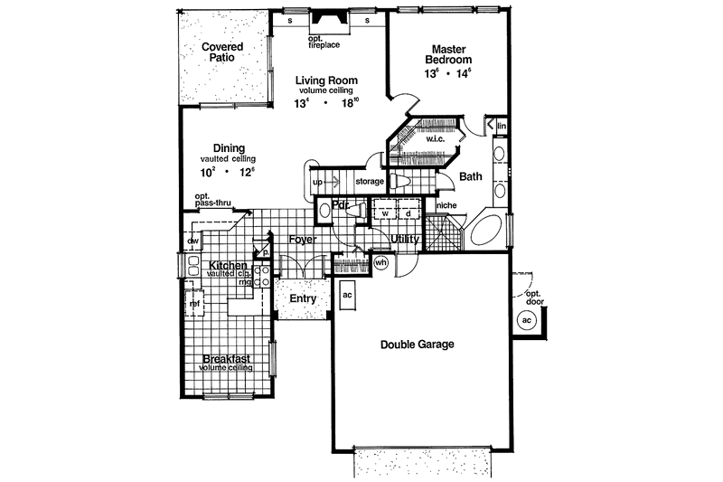 Home Plan - Floor Plan - Main Floor for Mediterranean House Plan #417-507 - 3 bed, 2.5 bath