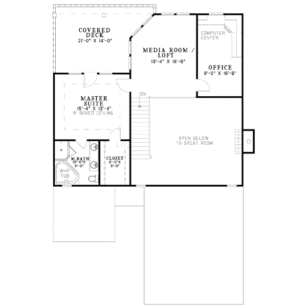 Home Plan - Traditional Floor Plan - Upper Floor Plan #17-2123