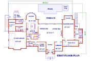 European Style House Plan - 6 Beds 6 Baths 4664 Sq/Ft Plan #3-343 