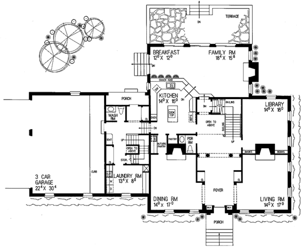 House Blueprint - Classical Floor Plan - Main Floor Plan #72-821