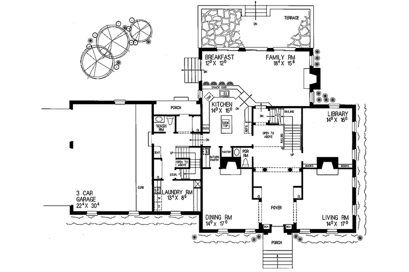 House Plan Design - Floor Plan - Main Floor for Classical House Plan #72-821 - 5 bed, 3 bath