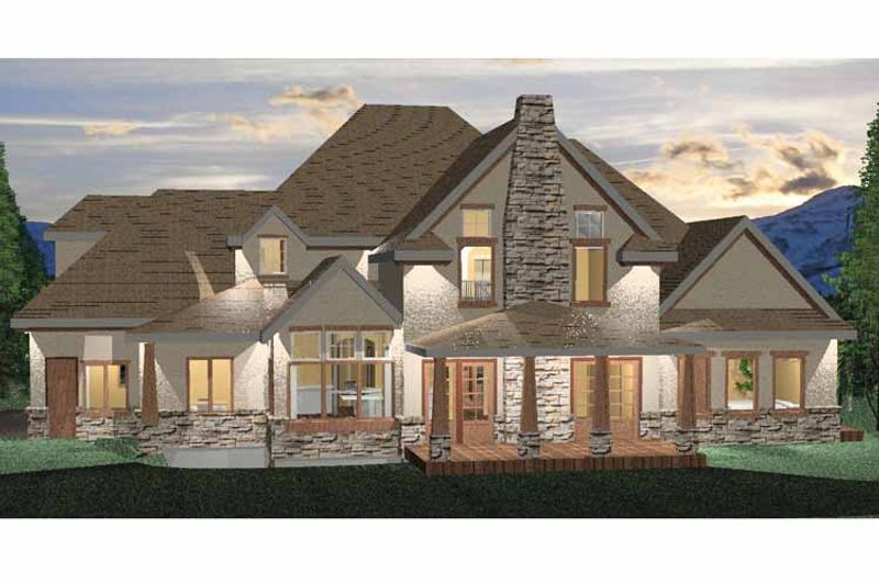 Architectural House Design - Exterior - Rear Elevation 1 for Craftsman House Plan #937-2 - 4 bed, 3 bath
