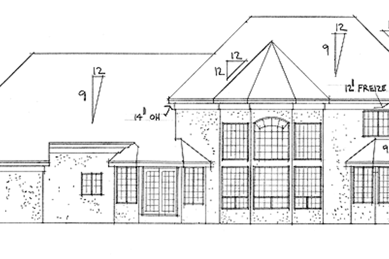 Home Plan - Exterior - Rear Elevation for Ranch House Plan #51-685 - 4 bed, 3 bath