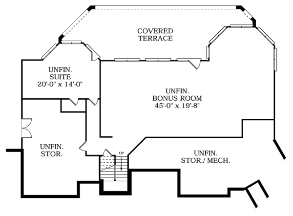 House Blueprint - European Floor Plan - Lower Floor Plan #453-376