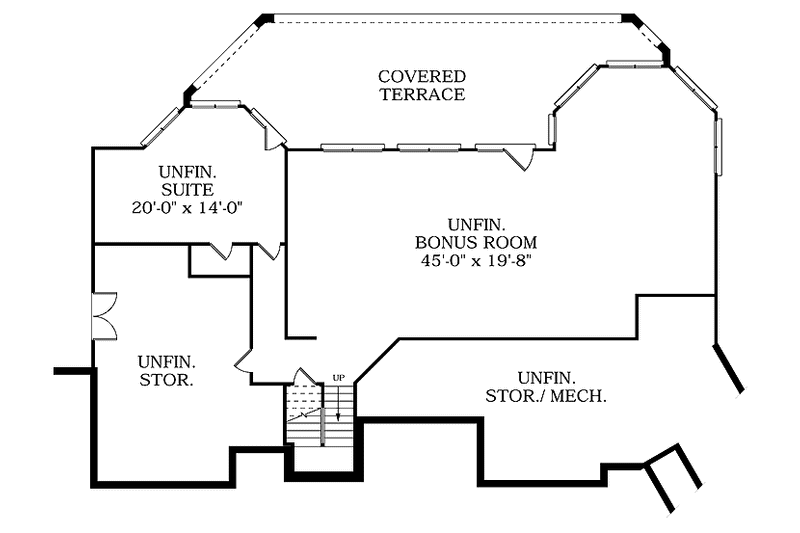 House Blueprint - Floor Plan - Lower Floor for European House Plan #453-376 - 3 bed, 4.5 bath