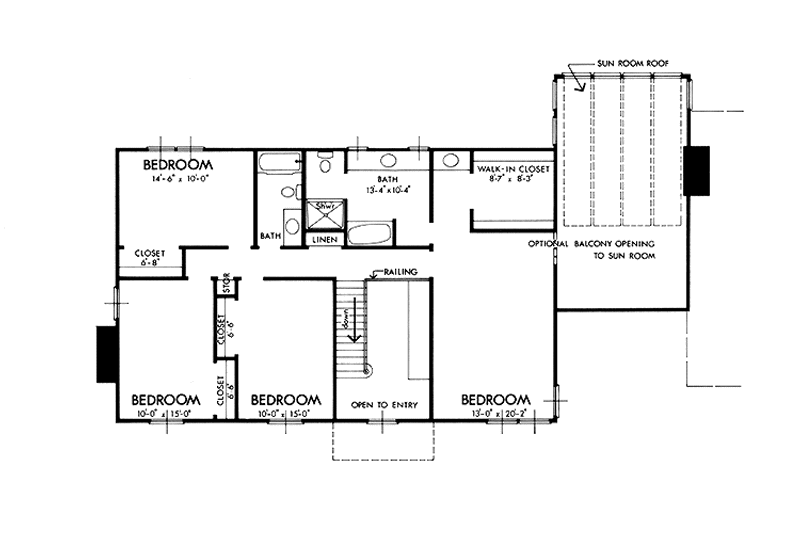 Architectural House Design - Floor Plan - Upper Floor for Colonial House Plan #320-1264 - 4 bed, 3 bath