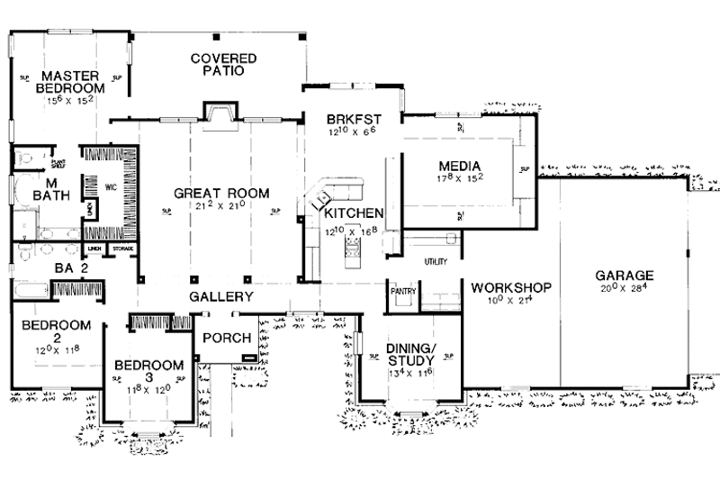 Home Plan - Floor Plan - Main Floor for European House Plan #472-251 - 3 bed, 2 bath