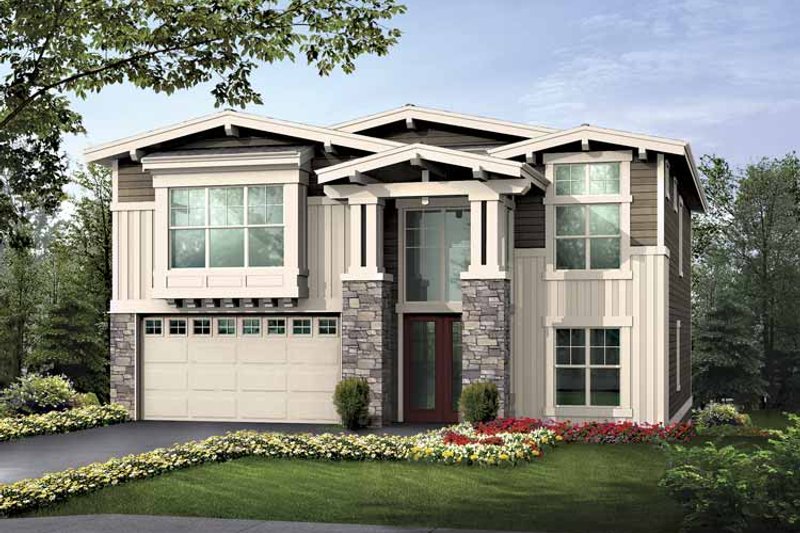 Architectural House Design - Craftsman Exterior - Front Elevation Plan #132-426