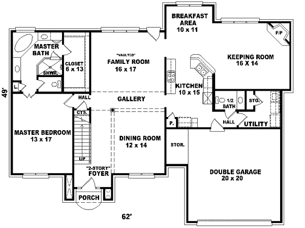 Traditional Floor Plan - Main Floor Plan #81-543