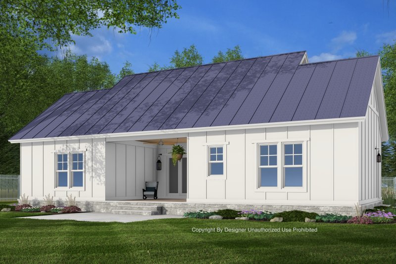 House Blueprint - Exterior - Rear Elevation for Bungalow House Plan #51-1444 - 3 bed, 2 bath
