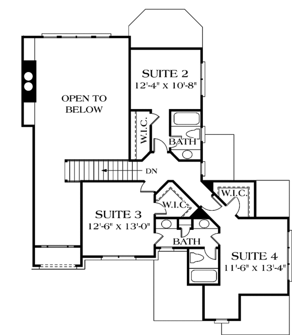House Plan Design - Traditional Floor Plan - Upper Floor Plan #453-516