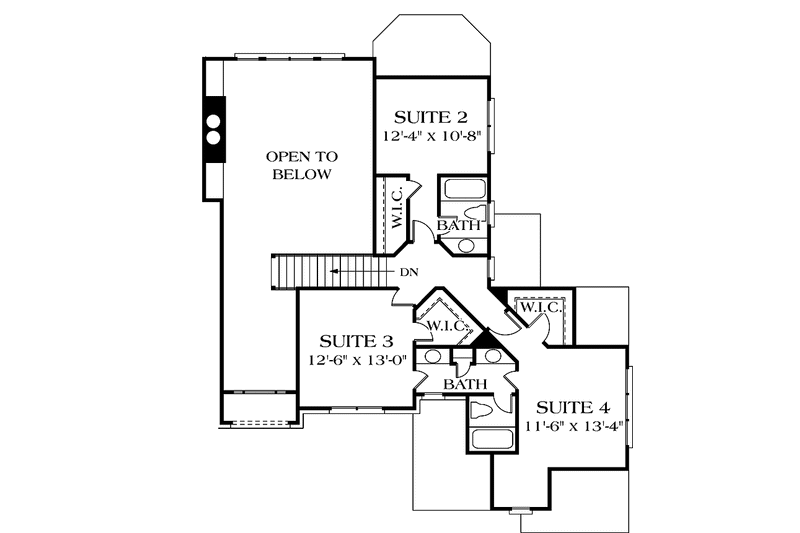 Home Plan - Floor Plan - Upper Floor for Traditional House Plan #453-516 - 4 bed, 3.5 bath