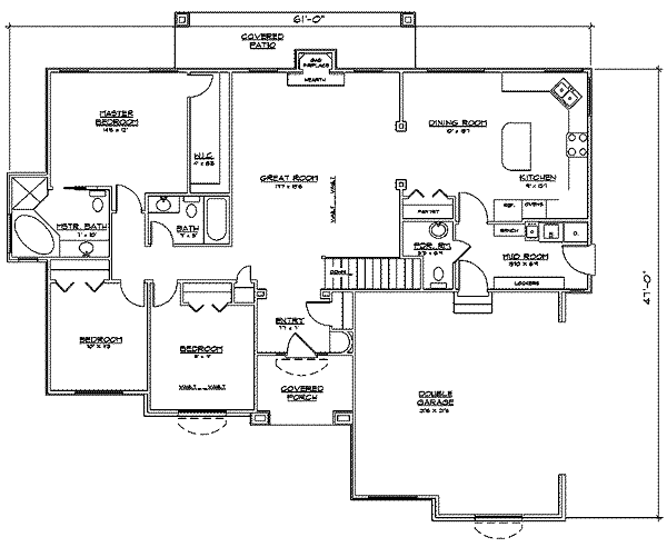 Traditional Floor Plan - Main Floor Plan #5-119