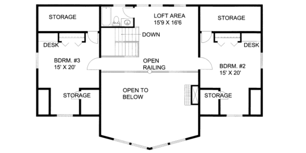 Cabin Floor Plan - Lower Floor Plan #117-764