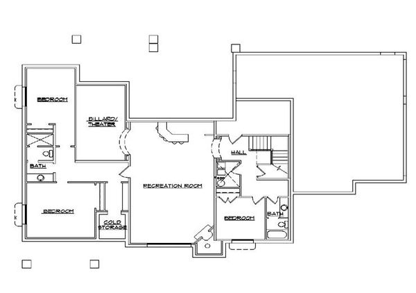 House Plan Design - European Floor Plan - Lower Floor Plan #5-355