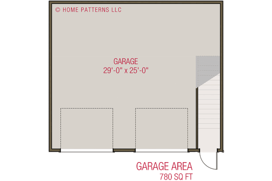 Floor Plan - Main Floor for Craftsman House Plan #461-99 - 1 bed, 1 bath