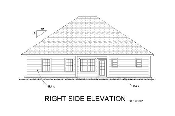 Exterior - Rear Elevation for Traditional House Plan #513-7 - 4 bed, 3 bath