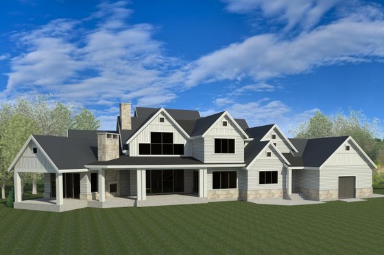 Exterior - Rear Elevation for Craftsman House Plan #920-96 - 6 bed, 7.5 bath