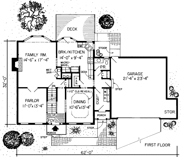 Colonial Floor Plan - Main Floor Plan #312-283